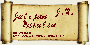 Julijan Musulin vizit kartica